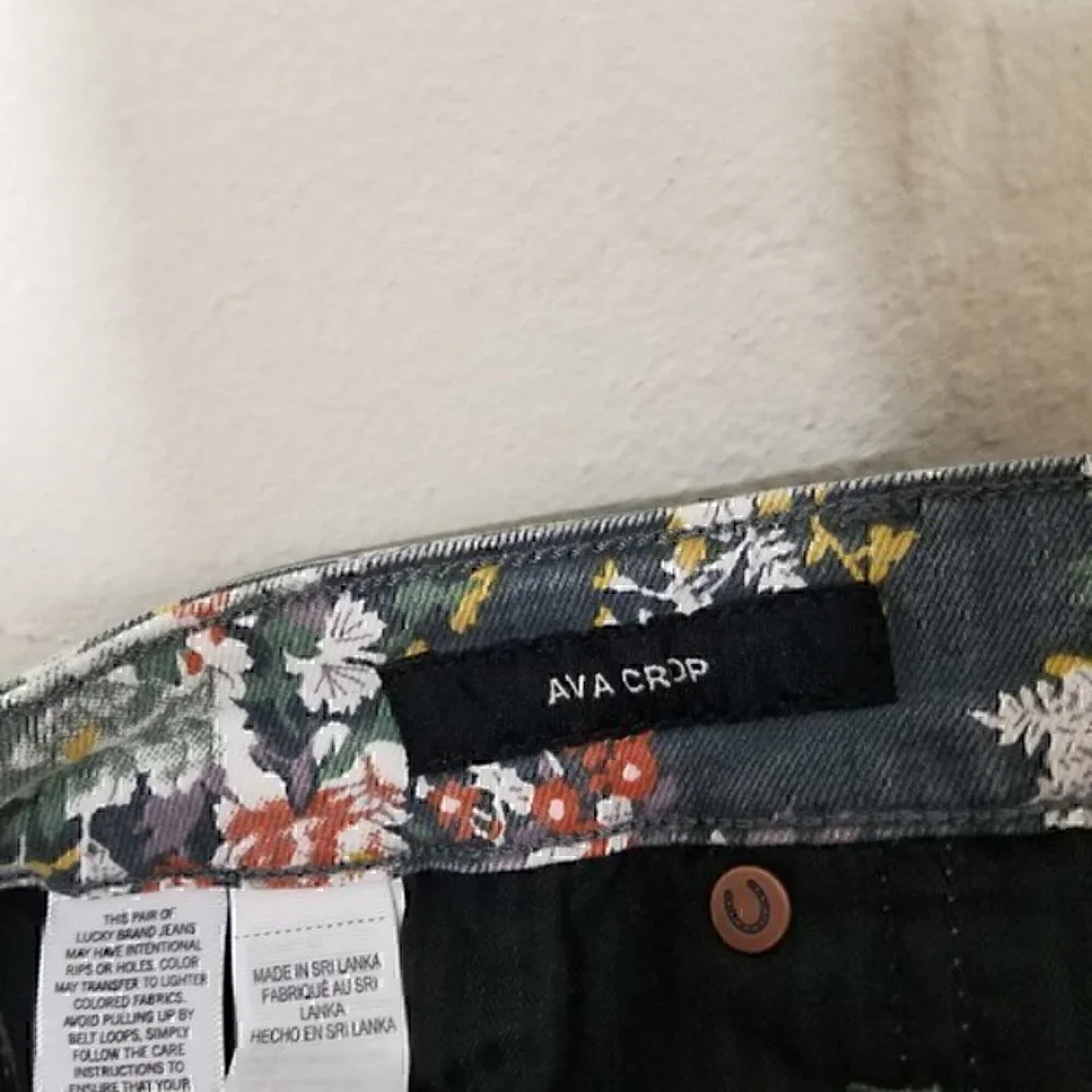 Lucky Brand Ava Crop Floral Stretch Jeans Size 10/30
